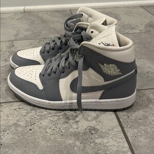 Jordan Women's Gray and White High-Top Sneakers